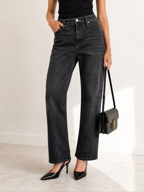 Scotch & Soda Amsterdam Black Wash Straight Leg Jeans Size 12 High Rise